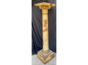 A Nineteenth Century Marble Pedestal With Ormalu Mountings