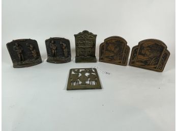 LOT OF SIX ANTIQUE BOOKENDS