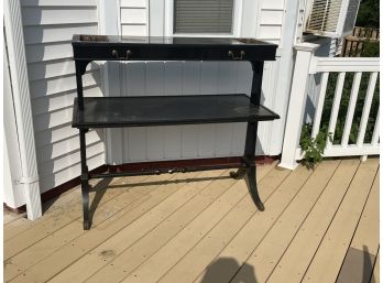 An Antique 2 Tiered Sofa Table With Planter Inserts