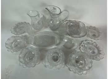 19 PIECES OF VINTAGE CUT CRYSTAL