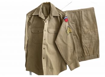 Post WW2 Circa 1950s Sergeant's US Army Khaki Field Uniform (C)