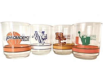 Set Of Four Vintage Big East Basketball Glasses