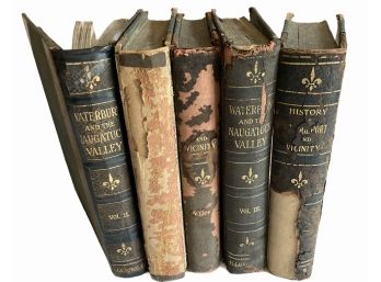 Collection Of Five Antique Connecticut Historical Books -  Waterbury, Bridgeport