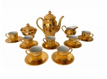 Vintage Gold Coffee Service For Seven