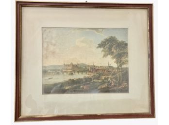 Antique Signed Tinted Print  (English Or German)