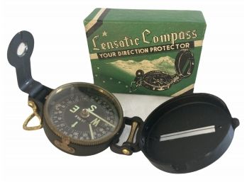 Vintage Lensatic Compass -Original Box