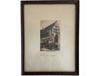 Antique Signed Etching From Germany