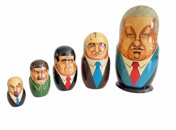 Vintage Political Leaders Of The Soviet Union Matryoshka Nesting Doll Set