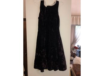 Purple & Black Crushed Velvet Dress