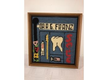 Framed Embroidered Tooth/Dental