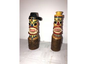 Signed Chase Totem Pole Carvings