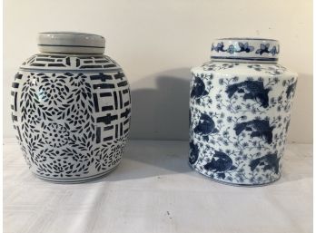 2 Ginger Jars 10 1/2' T