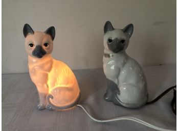 Pair Of Andrea Richard Siamese Cat Lamps