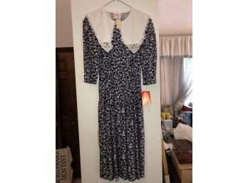 White Collar Blue & White Dress Size 6