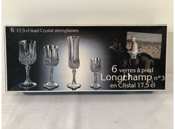 6 Crystal Long Stem Glasses (Longchamp)