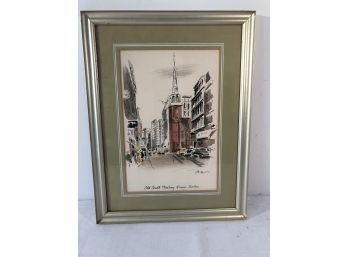 Framed Old South Meeting House Boston 13 X 17