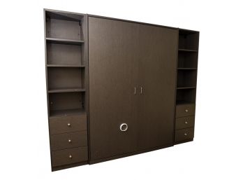 Murphy Bed For Full Size Bed With Two Side Shelving Units And Drawers