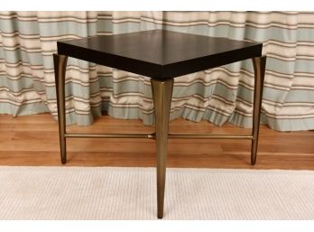 Modern Square Wooden Top Table With Gilt Metal Legs