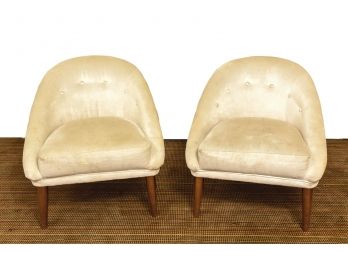 Pair Of Safavieh Couture Hopkins Velvet Club Chair With Gold Legs (Individual Retail $910)