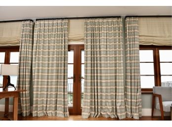 Pair Of Well Made Custom Pinch Pleated Fully Lined Drapery Panels