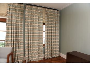 Pair Of Well Made Custom Pinch Pleated Fully Lined Drapery Panels