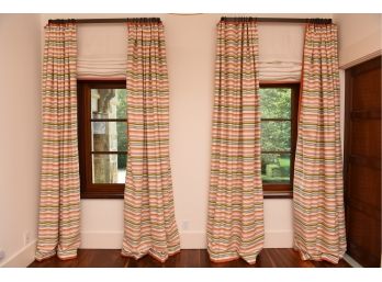 Pair Of Custom Made Fully Lined Drapery Panels