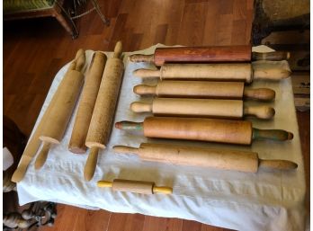 Vintage Lot Of  11 Kitchen Wood Rolling Pins