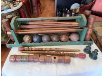 Antique  Croquet Game Set~ Circa 1930-1950