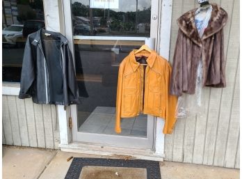 Lot Of 3 Coats / Jackets ~ Leather  ~  Fur