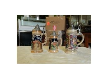 Vintage Lot Of 3 German Beer Steins