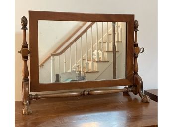 Vintage Wooden Table Claw Footed Mirror