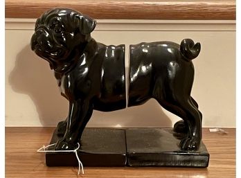 Weighted Black Bulldog Bookends