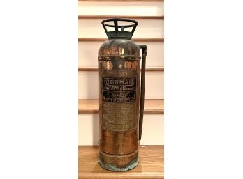 Vintage GORHAM Fire Equipment Copper / Brass Industrial Chic Soda-Acid Fire Extinguisher