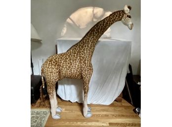 Hand Made Large Standing Plush Girafffe From FAO Schwarz By Hansa Toy International Inc