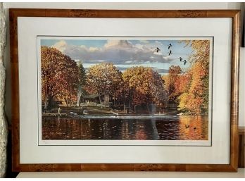 Stunning Adirondack Scene In Maple Frame By Peter Corbin Signed And Numbered