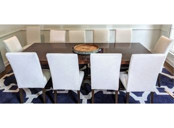 Amazing Dinning Room Set Includes A Well Made Rich Brown Table 48x108x30' And 12 Chairs 21x20x40'