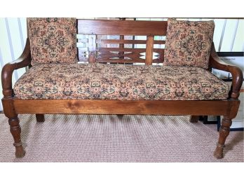 Adorable Wooden Bench With An Intricate Lace Pattern 60x24x36'