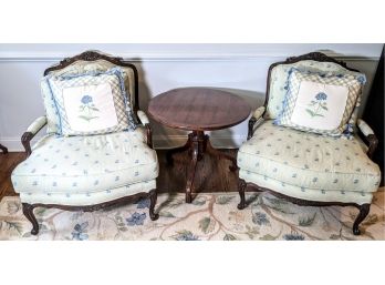 Pair Of Edward Ferrell Fancy Armchairs With Little Floral Pattern 33x36x37'