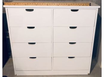 Versatile White Wood Laminate Chest Of 8 Drawers Cabinet Dresser