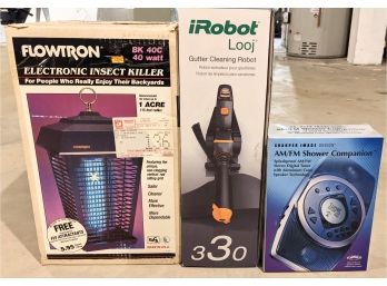 Lot Of Useful Home Technology Including An Election Bug Zapper- A Shower Radio- And A Automatic Gutter Cleaner