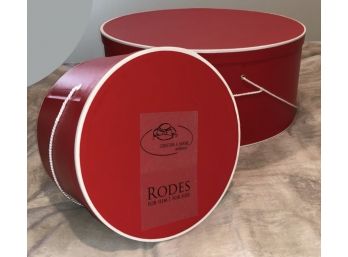 2 RODES Kentucky Derby Designer Hats In Huge Red Hat Boxes