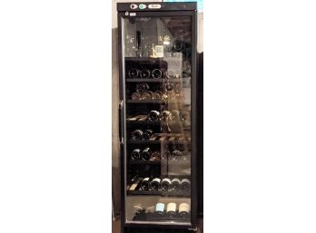 Locking Temperature Controlled Avanti Wine Cabinet Holds Dozens Of Bottles