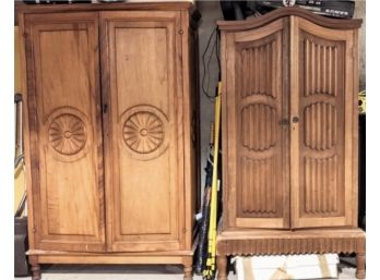 2 Good Looking Large Rustic Wooden Storage Caninets