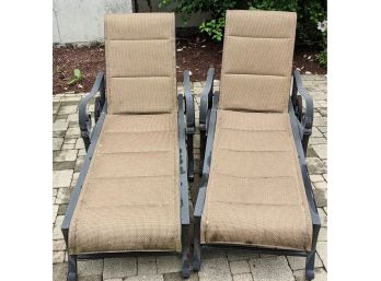 Pair Of Comfortable And Adjustable Loungers- 6 Feet Long- Need Cleaning