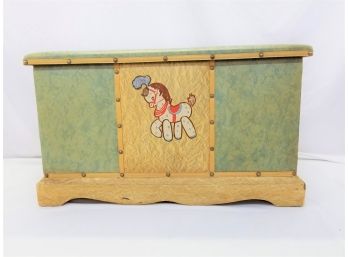 Vintage Handmade Vinyl Covered Child's Toy Box