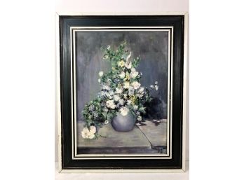 1972 Velez Original Oil On Canvas Vase Of Flowers