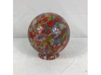 Antique End Of Day Glass Lamp Globe