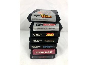 1980s Coleco, Atari, Nintendo Game Cartridge Lot Including Star Wars, Donkey Kong And More - 7 Pieces