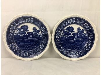 Antique Copeland Spode Imperial English Dinner Plates, 'spode's Tower' - 2 Pieces