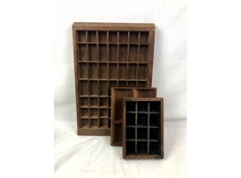 Vintage Shadowbox Displays And Shelf - 3 Pieces